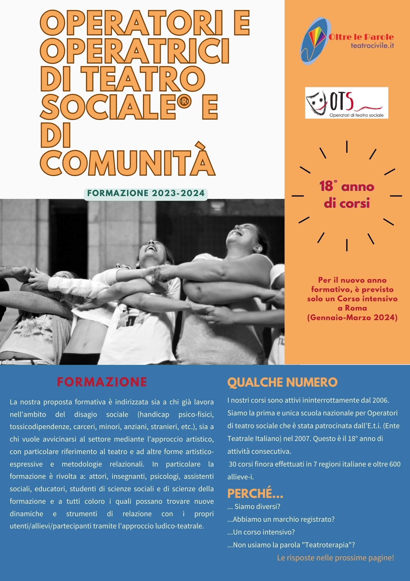 Riparte con un CORSO INTENSIVO la formazione “O.T.S.” 2023/’24